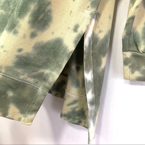 Old Navy Women's Green Tie Dye Vintage Long-Sleeve French-Terry Tunic Sweatshirt - Picture 9 of 12